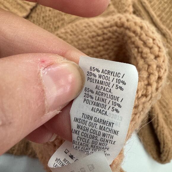 Aerie Sweater Womens Small Orange Crew Neck Knit Oversized Wool Blend - Picture 4 of 8